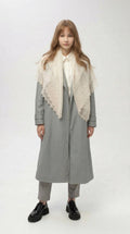 Authentic Orenburg Lace Down Shawl with Natural Silk, color ecru