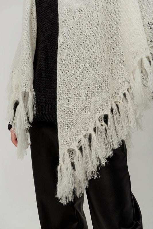 Orenburg goat down shawl (Original), color Natural White