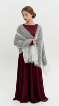 Authentic Orenburg Lace Down Stole, color Natural Ecru