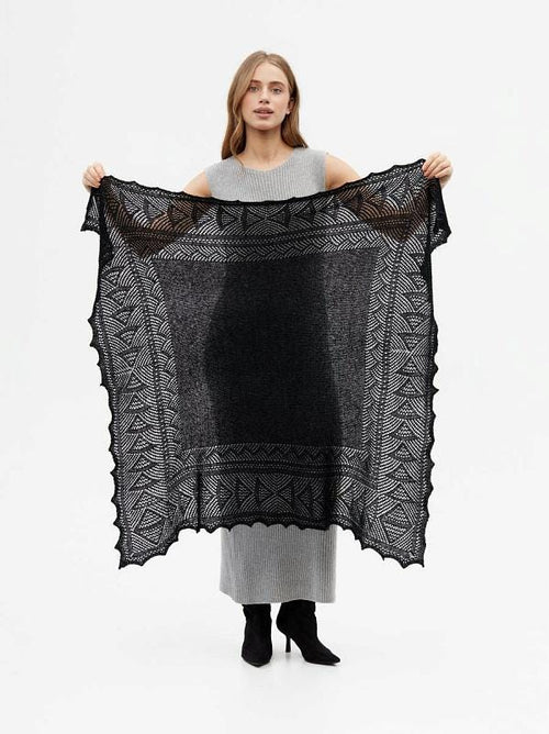 Authentic Orenburg Goat Down Shawl (Original), color black