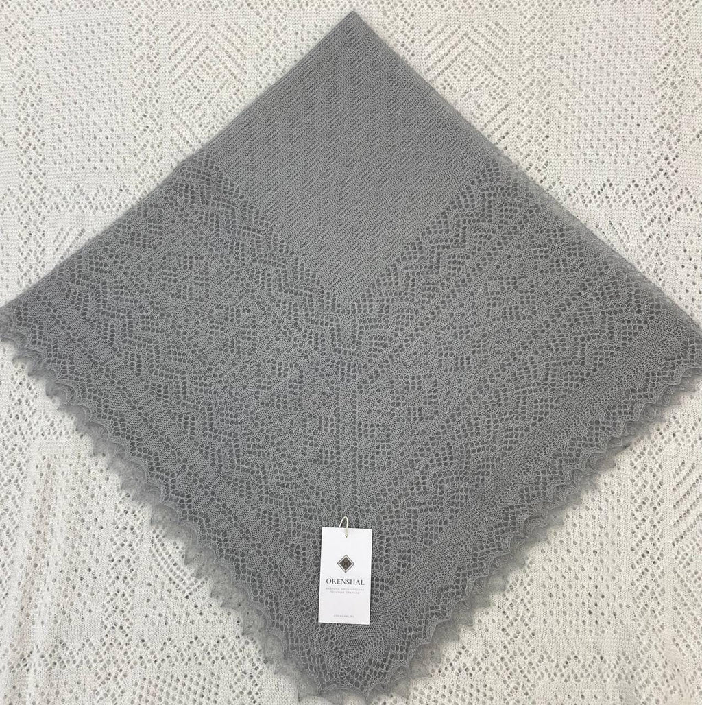 Orenburg goat down shawl (Original), color Natural Grey