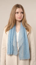 Authentic Orenburg Lace Down Stole, color Sky Blue