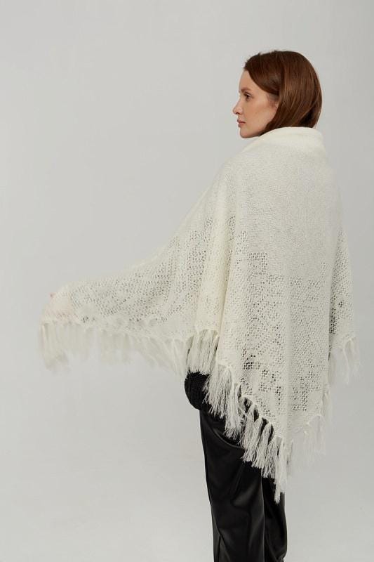 Orenburg goat down shawl (Original), color Natural White