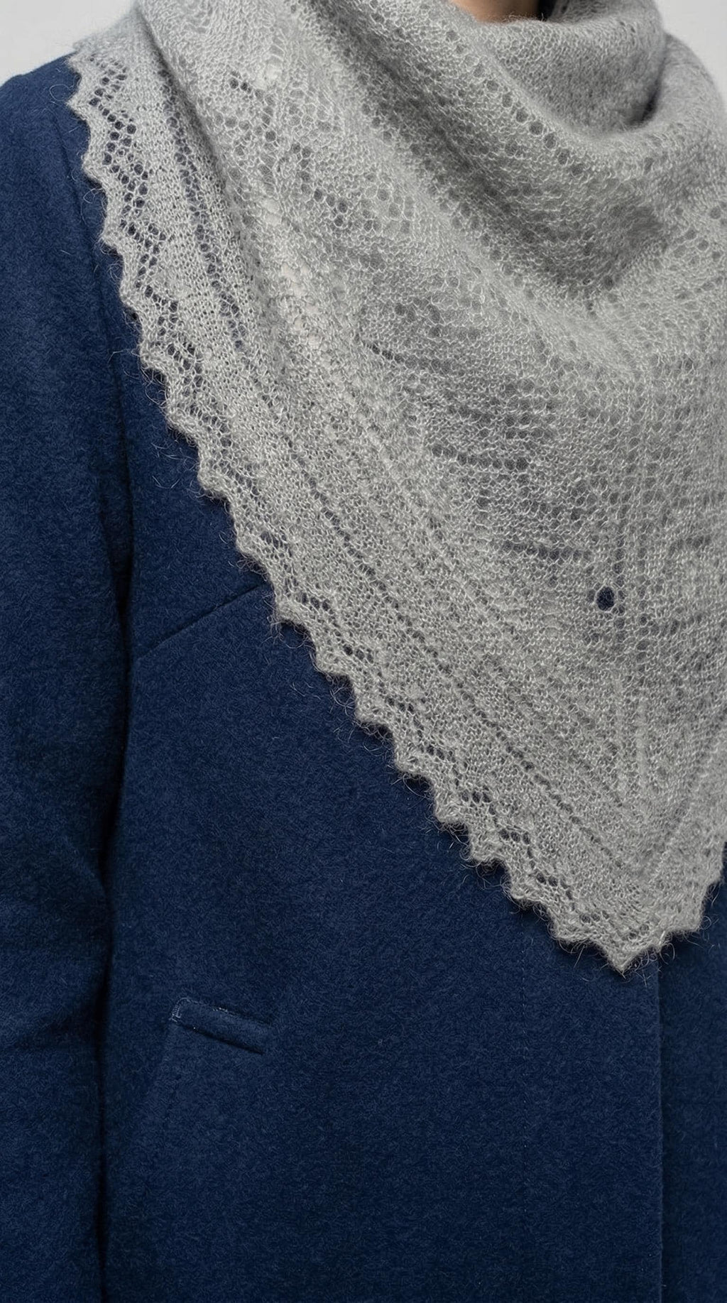 Orenburg goat down shawl (Original), color grey