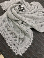 Orenburg Lace Down Shawl, Dove Grey