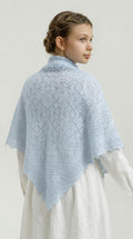Orenburg goat down shawl (Original), color sky blue