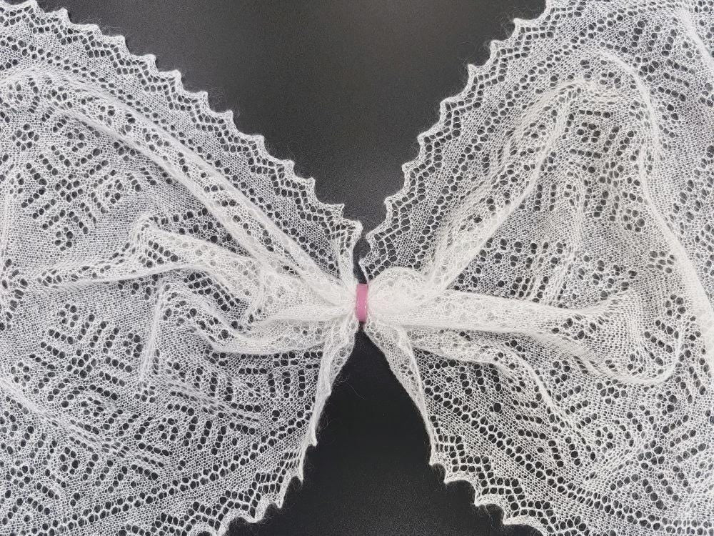 Authentic Orenburg Lace Down Stole, color Natural Ecru
