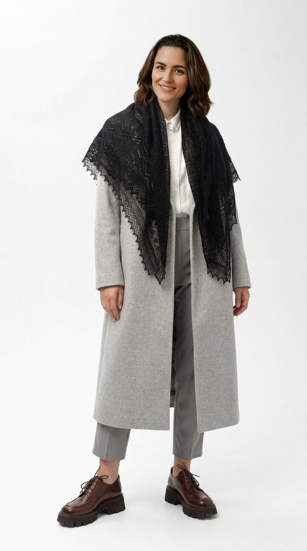 Orenburg goat down shawl (Original), color black