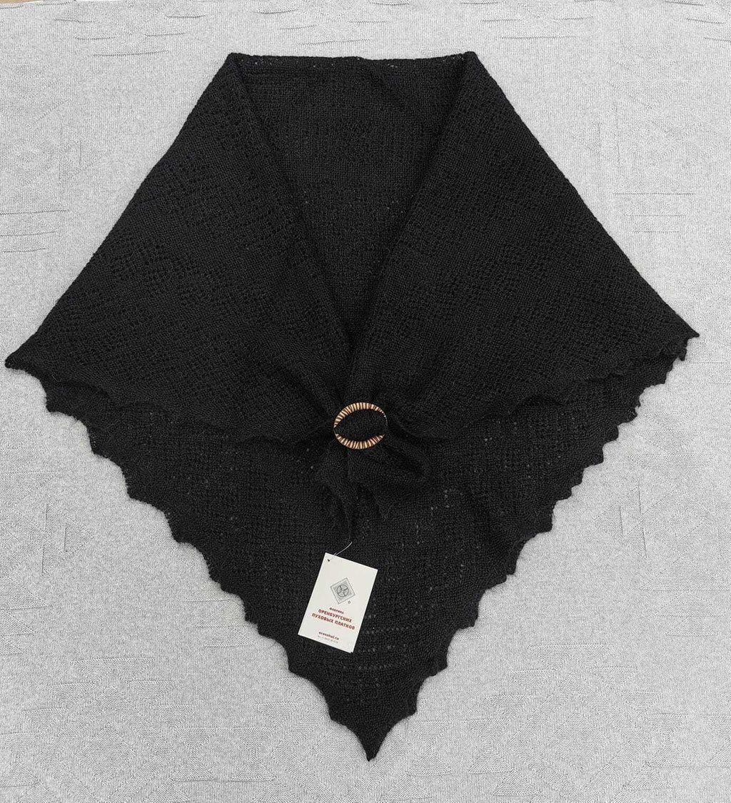 Authentic Orenburg Down Shawl, color black