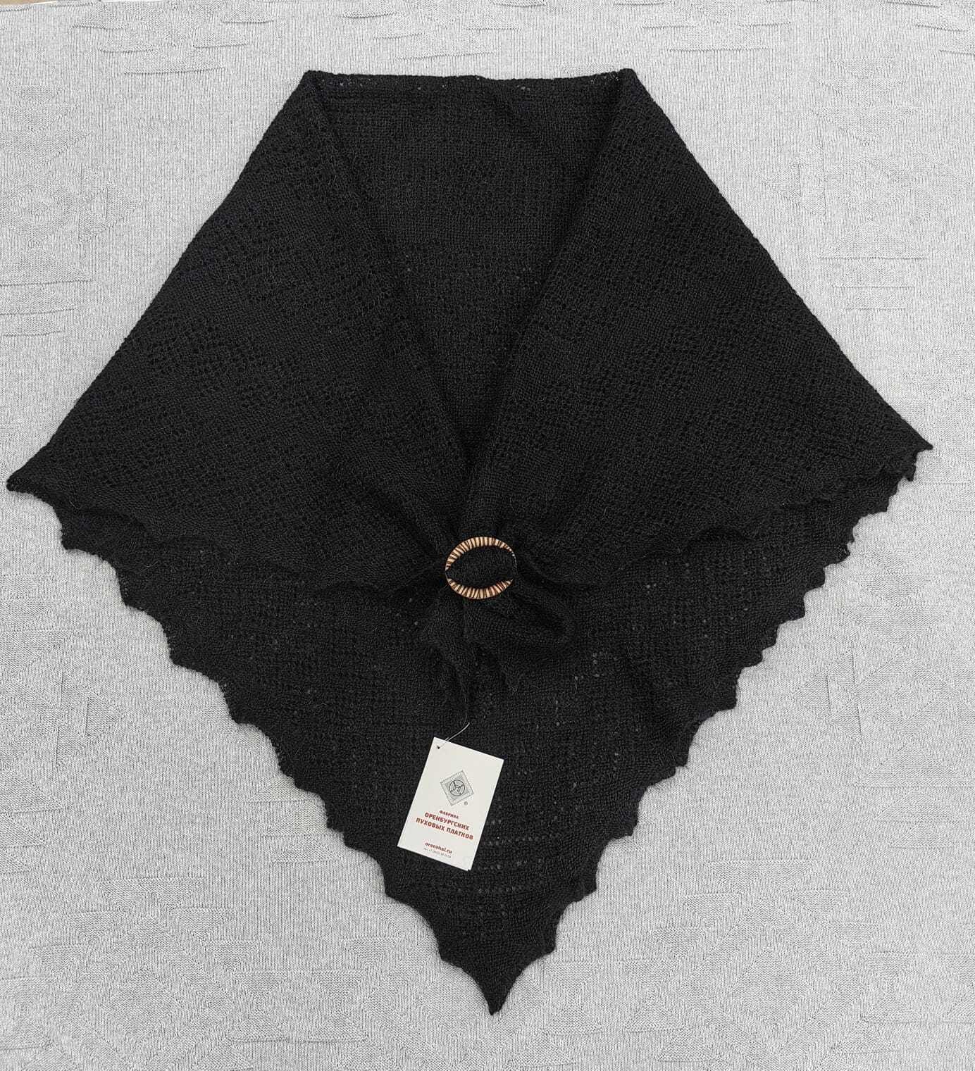 Authentic Orenburg Down Shawl, color black
