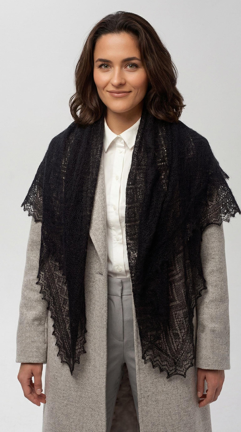 Orenburg goat down shawl (Original), color black