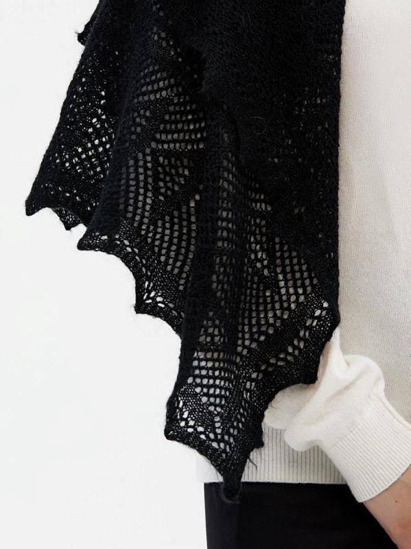 Authentic Orenburg Goat Down Shawl (Original), color black