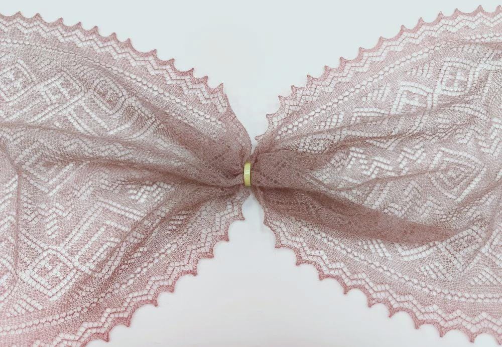 Authentic Orenburg Lace Down Stole, color Creamy Magnolia