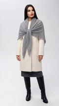 Authentic Orenburg Lace Down Shawl with Natural Silk, color Natural Grey