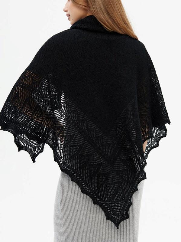 Authentic Orenburg Goat Down Shawl (Original), color black