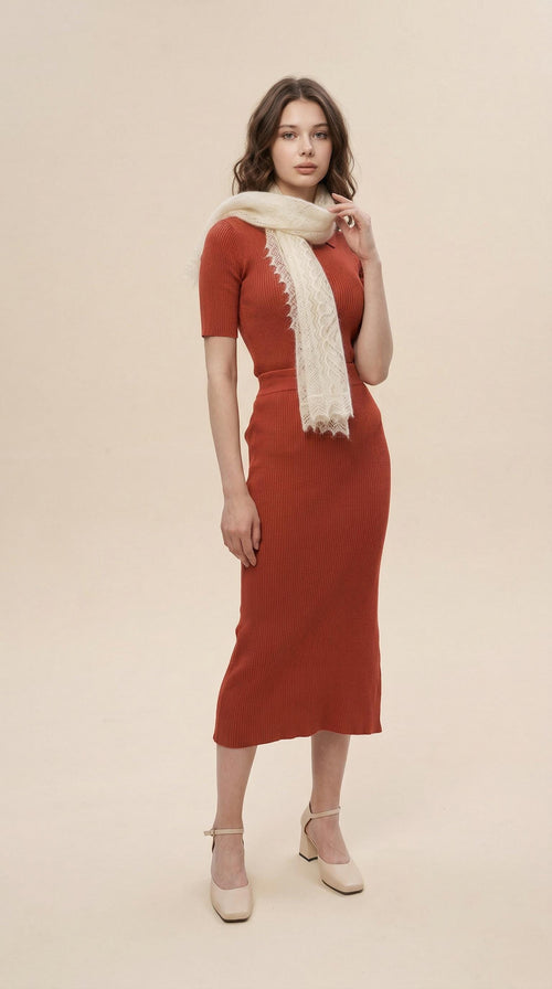 Authentic Orenburg Lace Down Stole with Natural Silk, color ecru