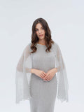 Authentic handcrafted Orenburg down stole, color grey