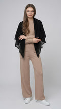 Authentic Orenburg Down Shawl, color black