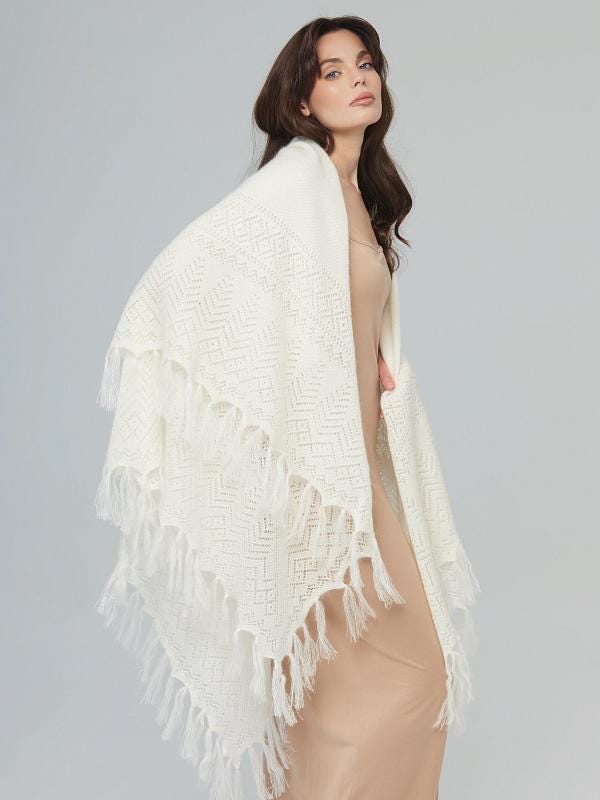 Orenburg goat down shawl (Original), color white