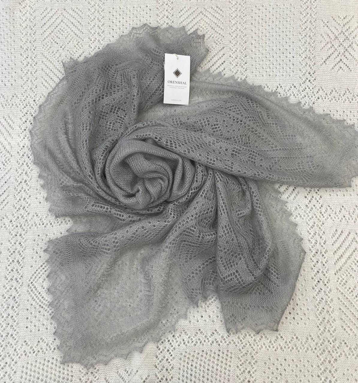 Orenburg goat down shawl (Original), color Natural Grey