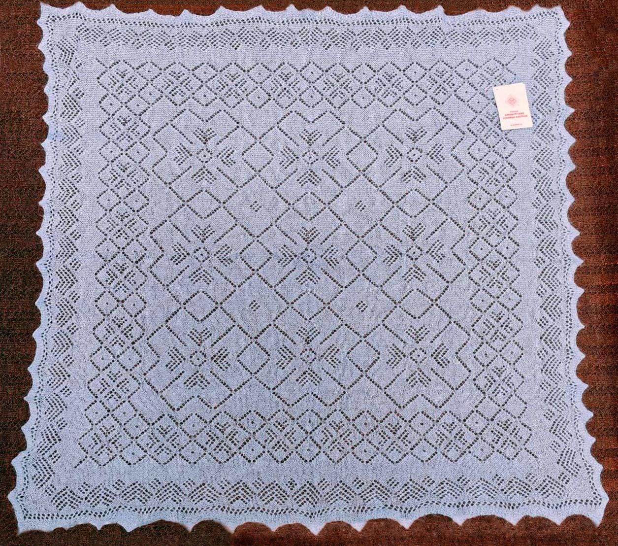 Orenburg goat down shawl (Original), color sky blue