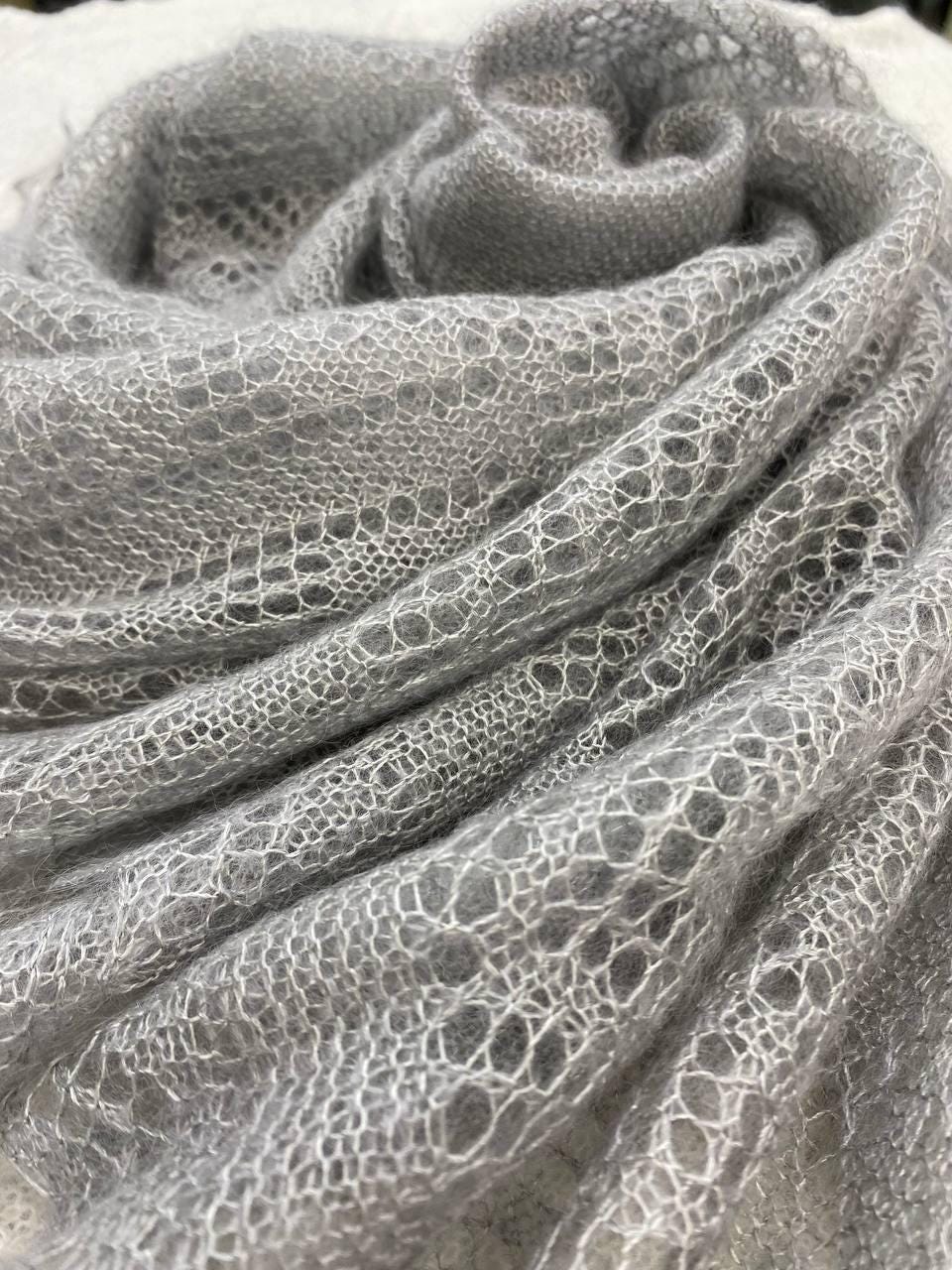 Orenburg goat down shawl (Original), color Natural Grey