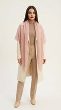 Authentic Orenburg lace-patterned down shawl, color magnolia