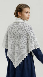 Orenburg Lace Down Shawl, Ivory