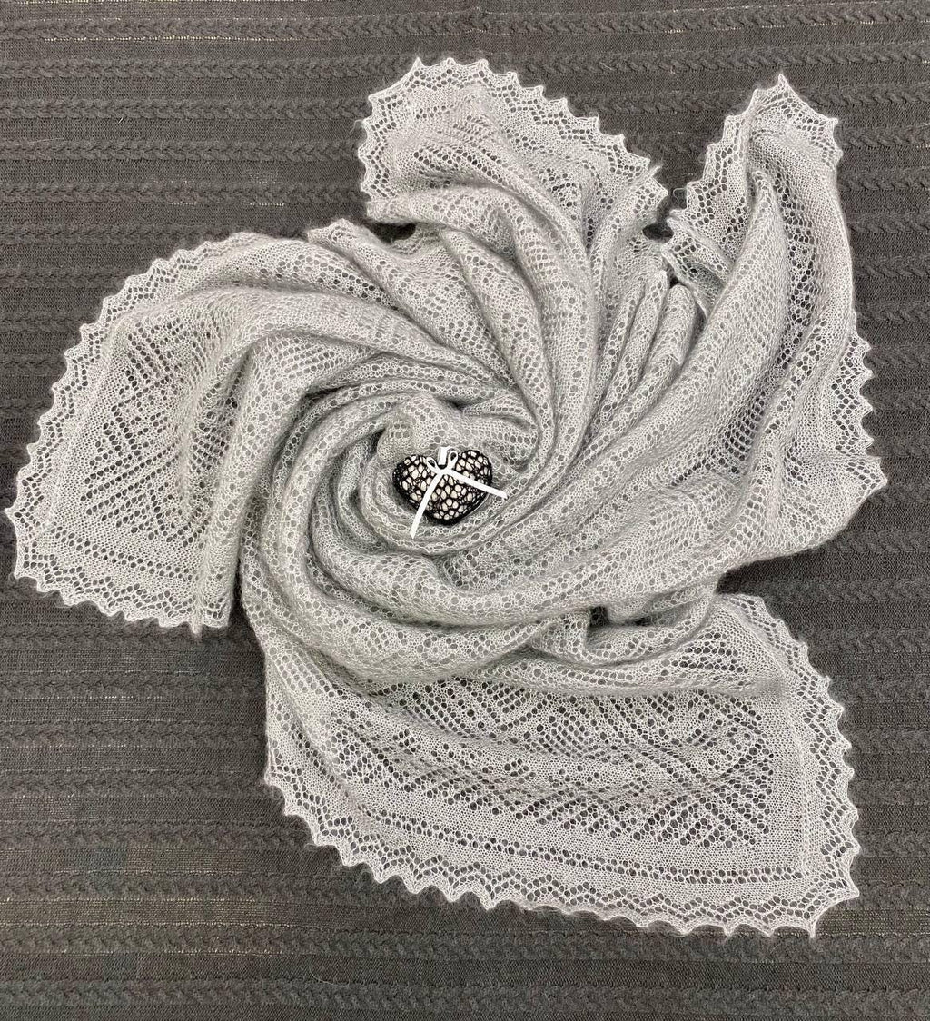 Orenburg goat down shawl (Original), color Natural Grey