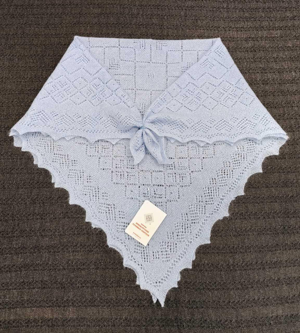 Orenburg goat down shawl (Original), color sky blue