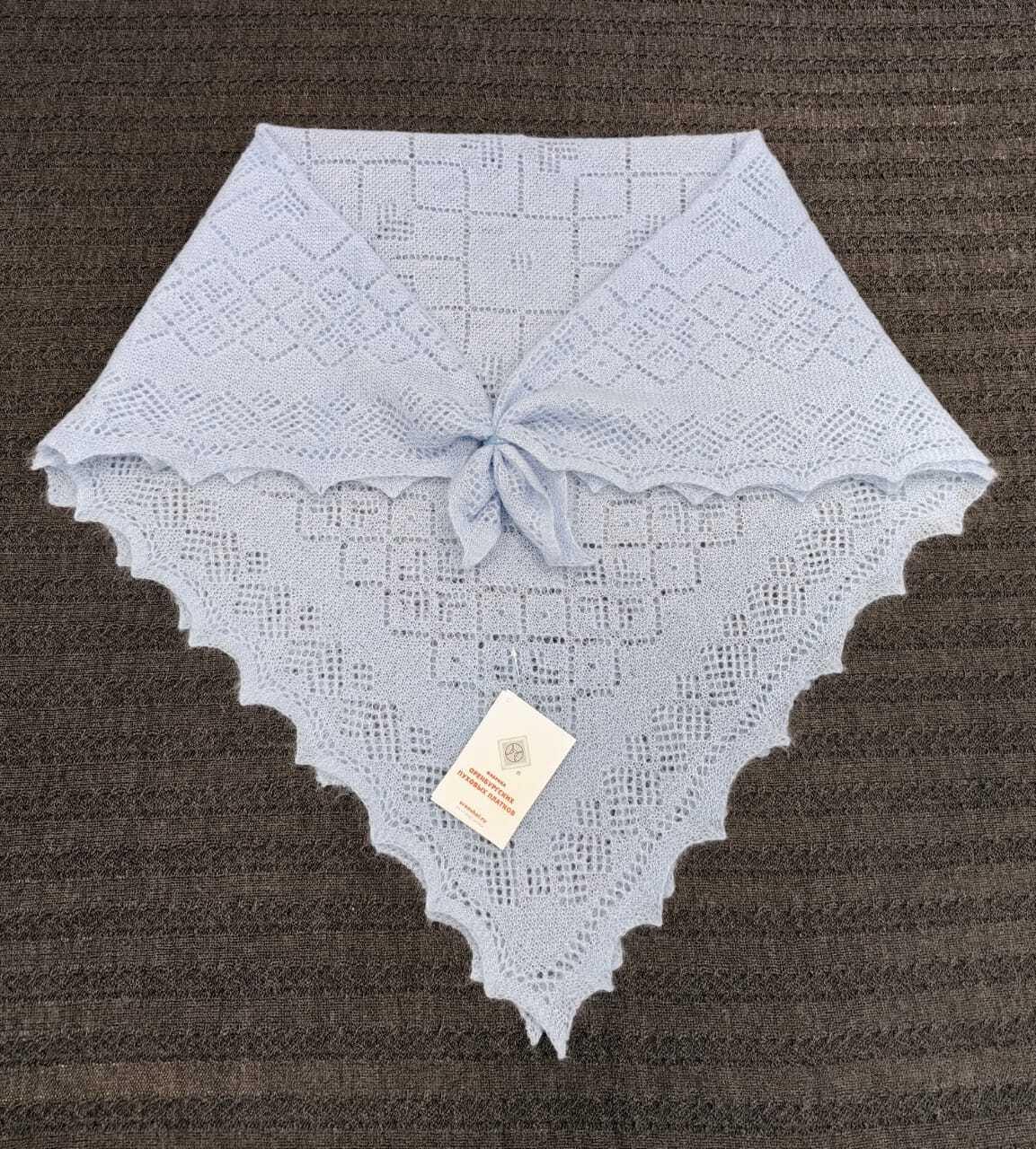 Orenburg goat down shawl (Original), color sky blue