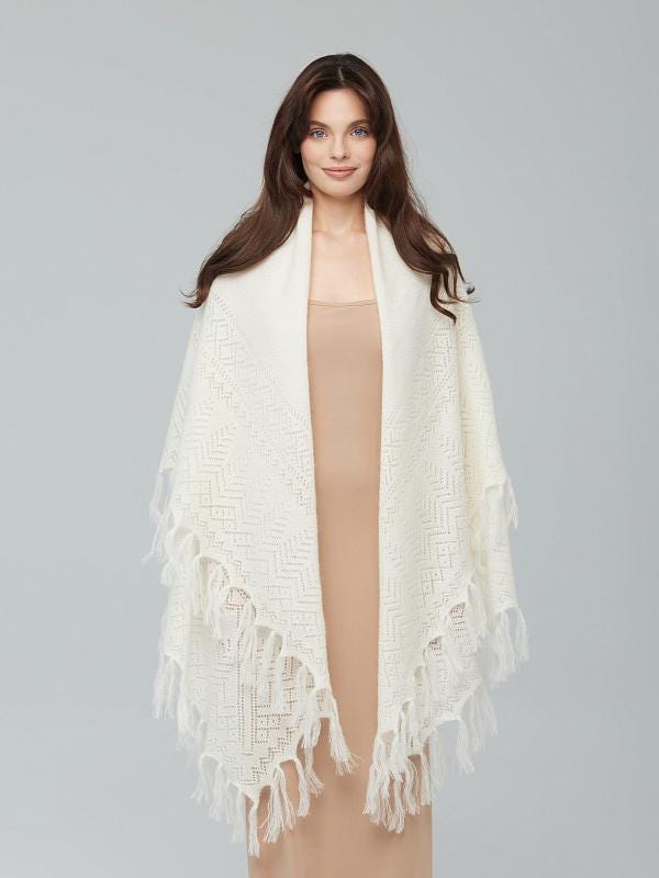 Orenburg goat down shawl (Original), color white