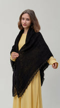 Orenburg goat down shawl (Original), color black