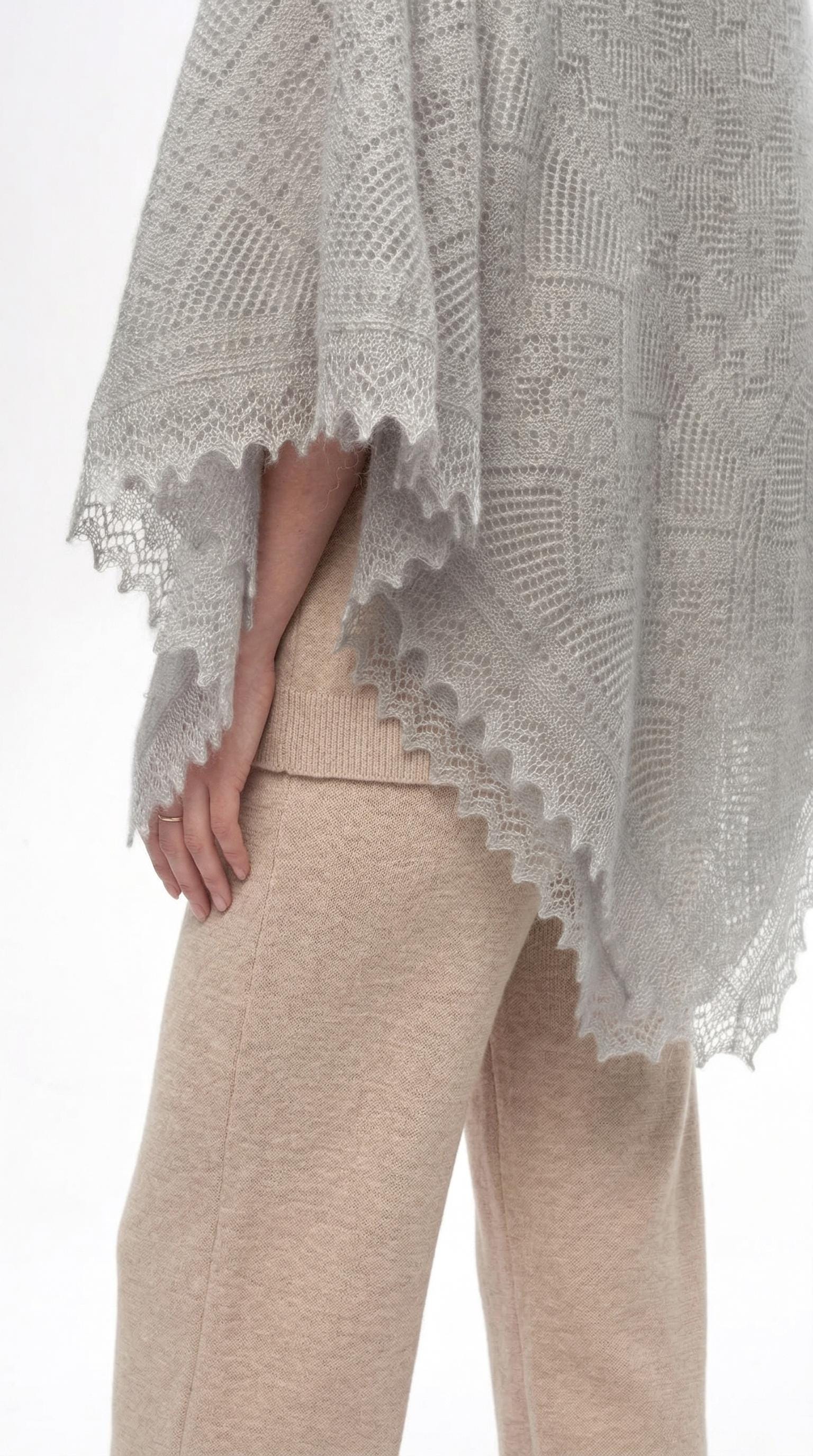 Orenburg goat down shawl (Original), color Natural Grey