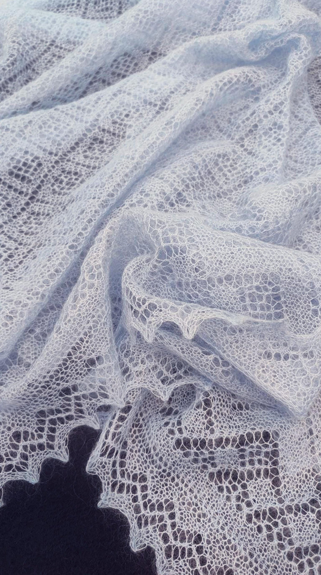 Orenburg goat down shawl (Original), color sky blue