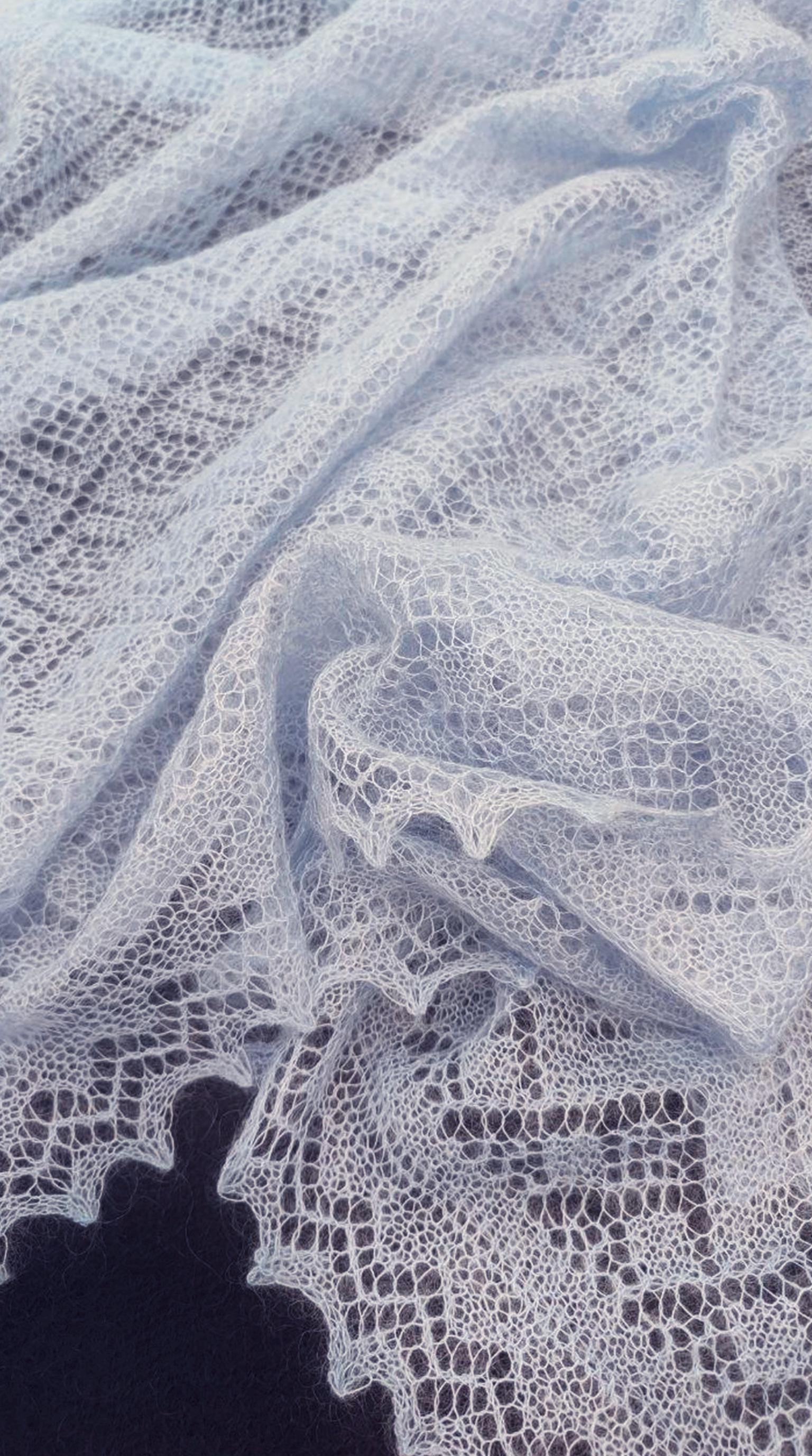 Orenburg goat down shawl (Original), color sky blue