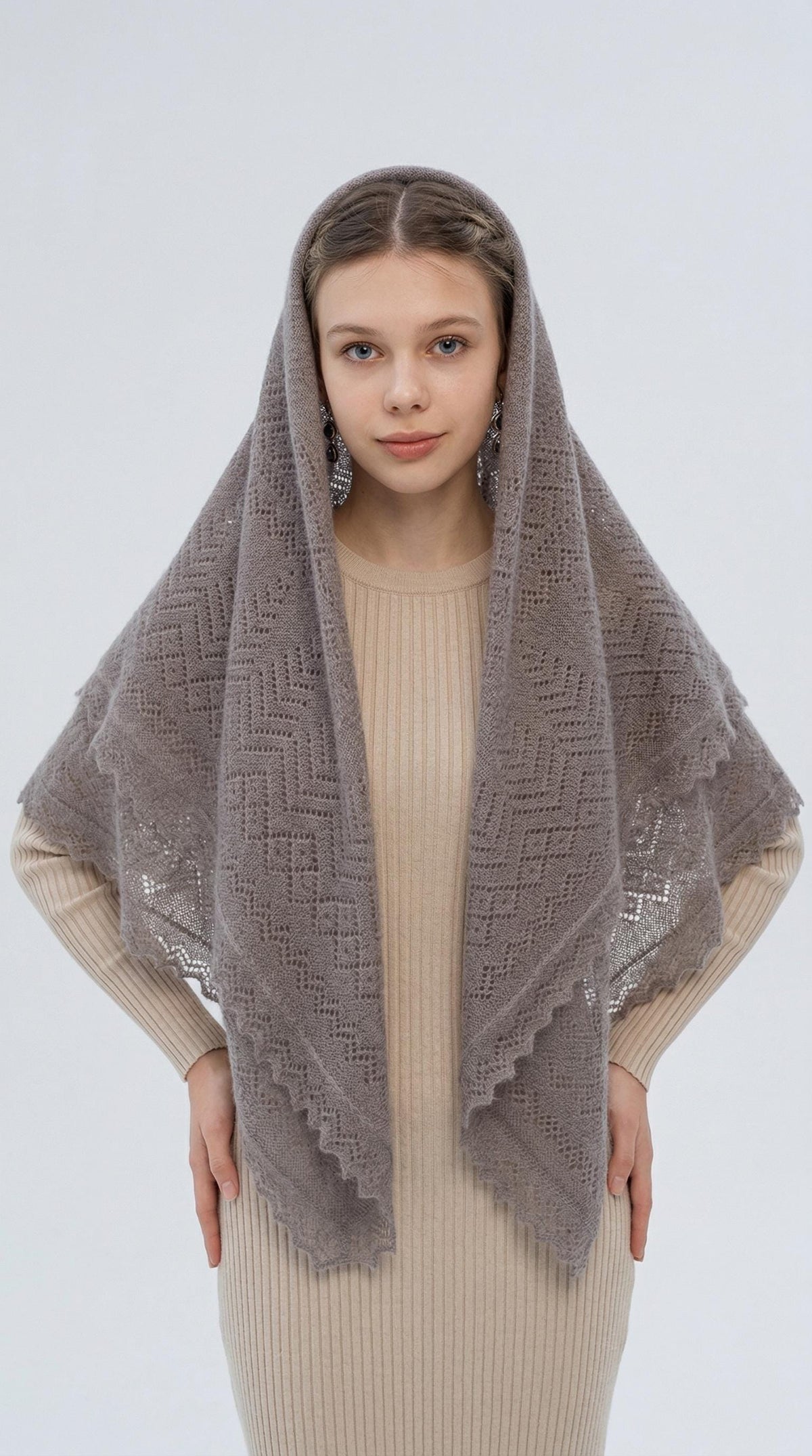 Orenburg Warm Down Shawl, Heather