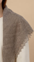 Orenburg Lace Down Shawl, Dove Grey