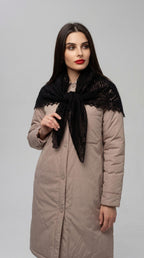 Orenburg Lace Down Shawl, Onyx
