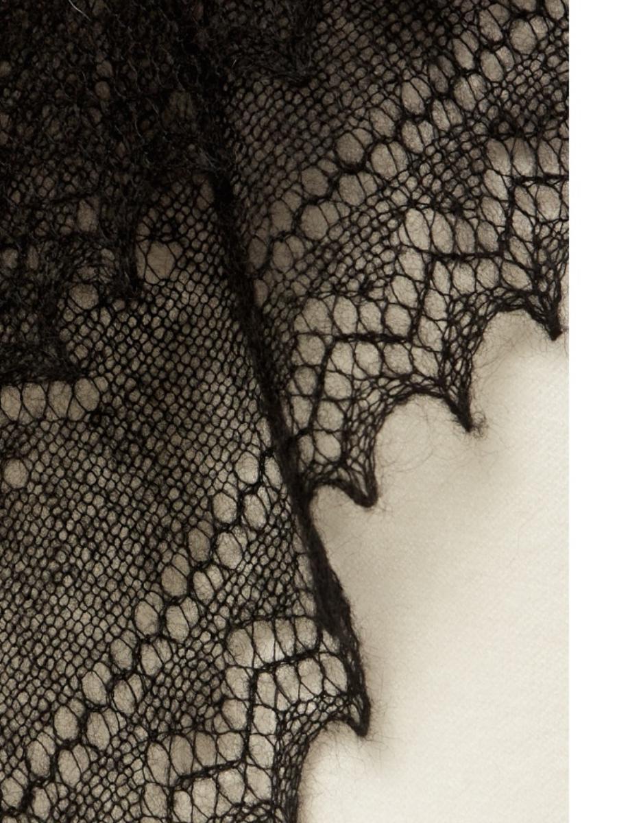Orenburg Lace Down Shawl, Onyx