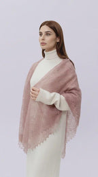 Orenburg Lace Down Shawl, Rose Quartz