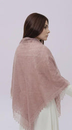 Orenburg Lace Down Shawl, Rose Quartz