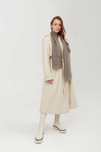 Orenburg Lace Down Stole, Dark Grey