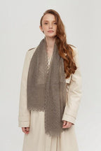 Orenburg Lace Down Stole, Dark Grey