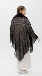 Orenburg Lace Down Shawl, Onyx