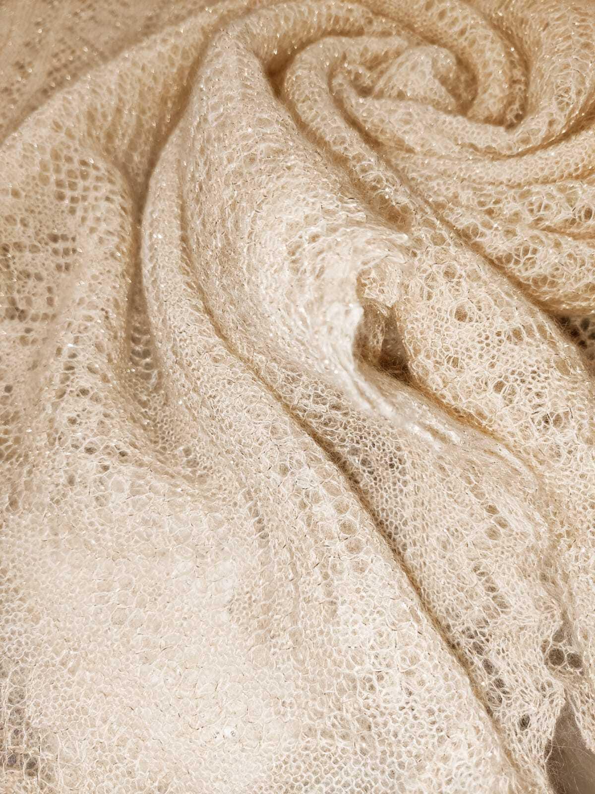 Orenburg Lace Down Shawl, Cream