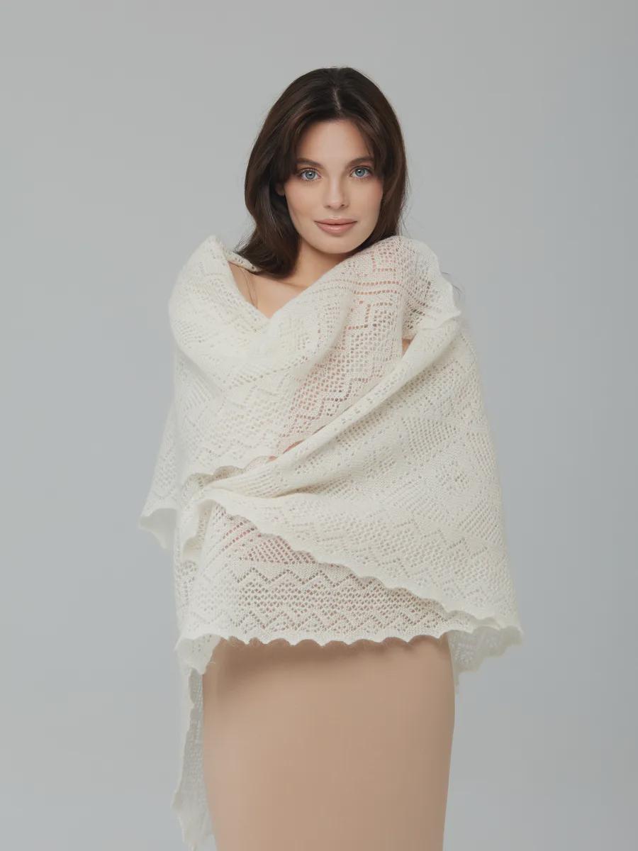 Orenburg Warm Down Shawl, Ivory