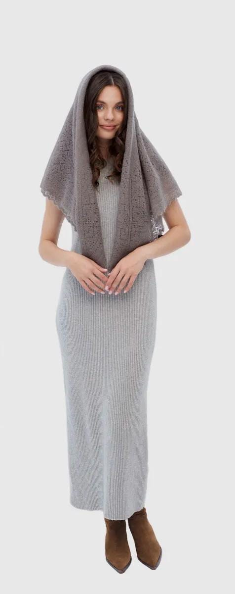 Orenburg Warm Down Shawl, Heather