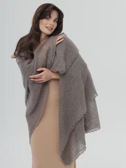 Orenburg Warm Down Shawl, Dark Gray