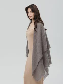 Orenburg Warm Down Shawl, Dark Gray